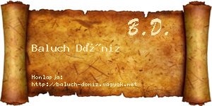 Baluch Döniz névjegykártya